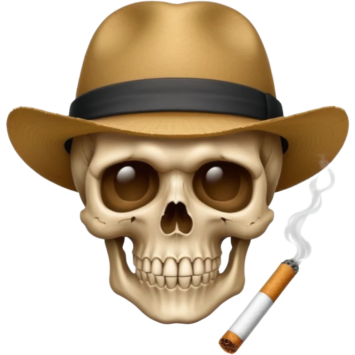 Skull , hat , cigarette  emoji