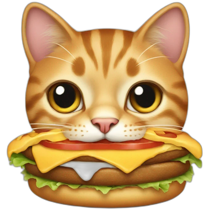 Cat eat burger emoji