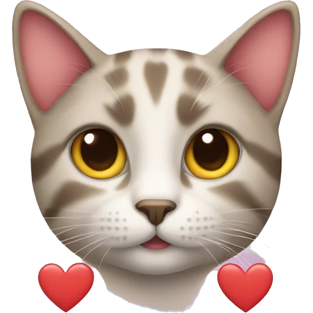 Cat with hearts emoji