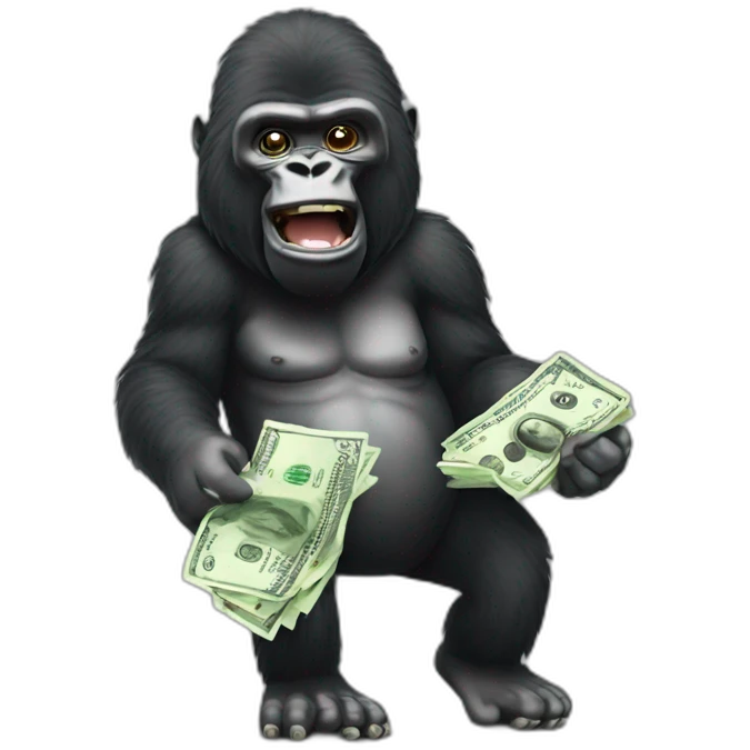 gorilla with cash emoji
