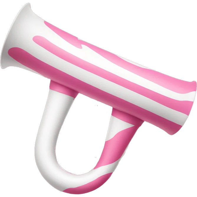 Celebration horn pink and white emoji