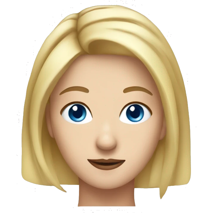 woman with blond Hair and Blue Eyes growing rosemary out of her head emoji