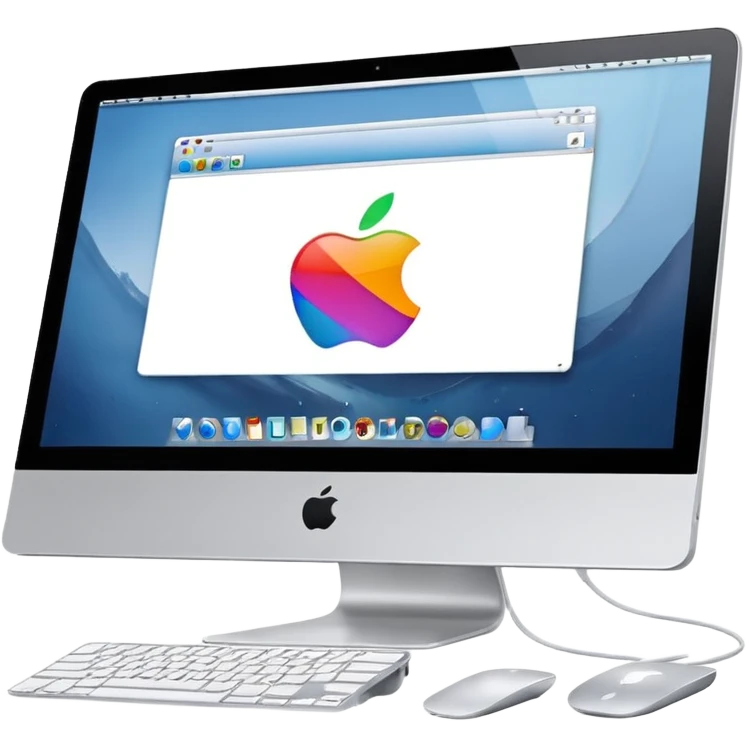an Apple iMac that is showing a website emoji
