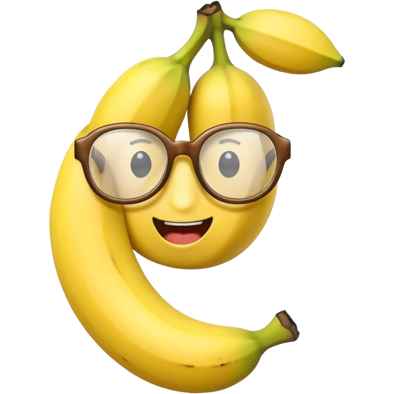 banana with glasses one half banana only emoji