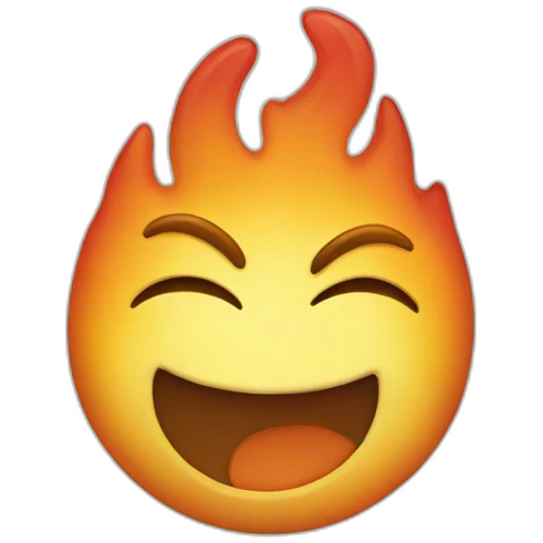 Smiley-and-fire emoji