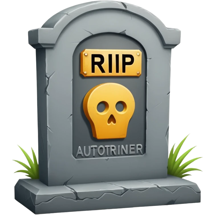 RIP tombstone with label "RIP AutoTrainer" emoji