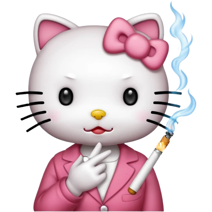 Hello kitty smoking  emoji