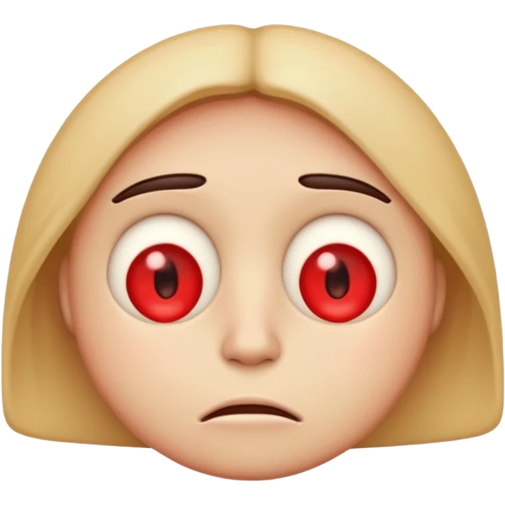 An emoji with red eyes  with tired face! emoji