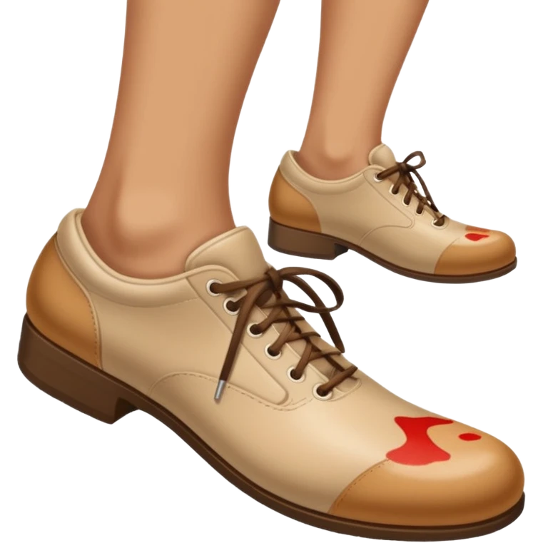 a shoe with a foot inside, stepping and showing a clear shoe print below. and leg







 emoji