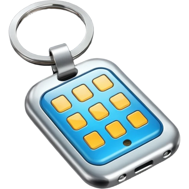 Make it say CF key fob, realistic, glossy circuit style emoji