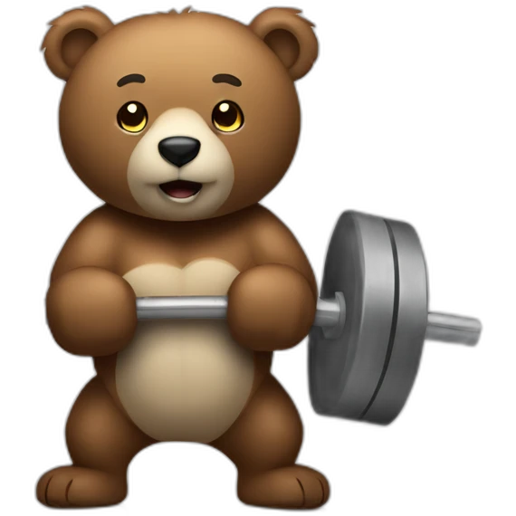 Bear weights lifting satisfying fCe emoji