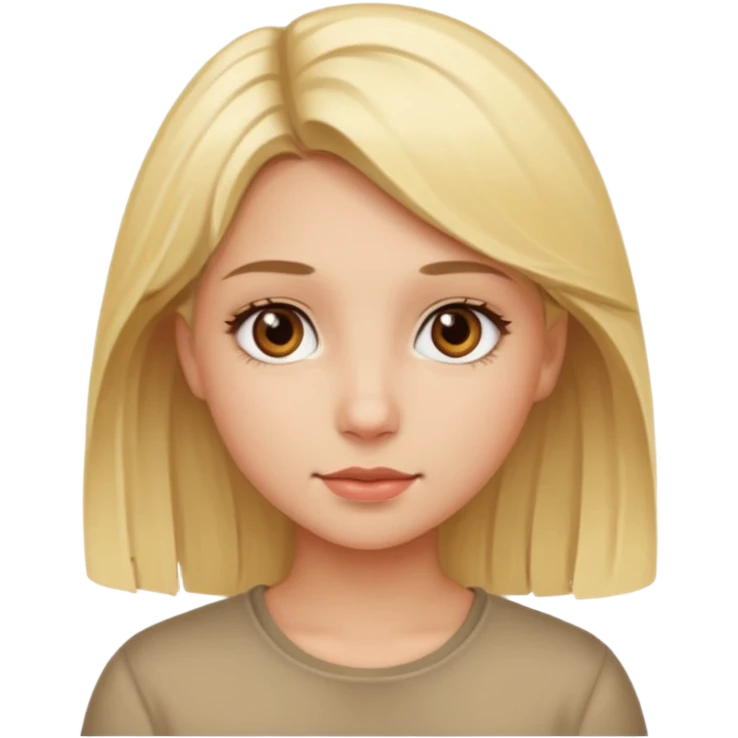 Garota loira, olhos castanhos emoji