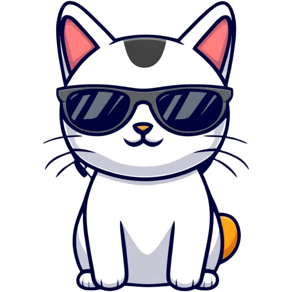 Cat wearing sunglasses emoji