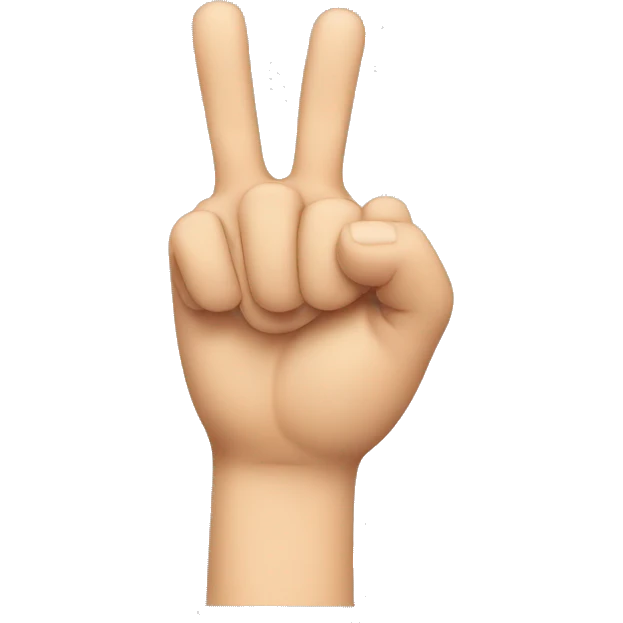 Hands with thumb out and index and middle finger up emoji