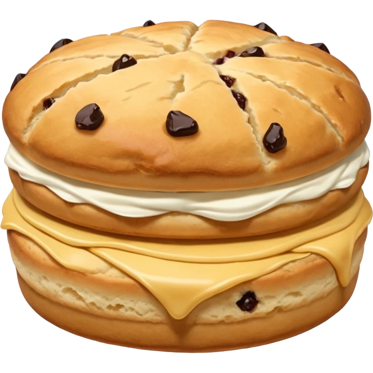 just one scone, with no layers or filling added in the middle. just the plain scone emoji