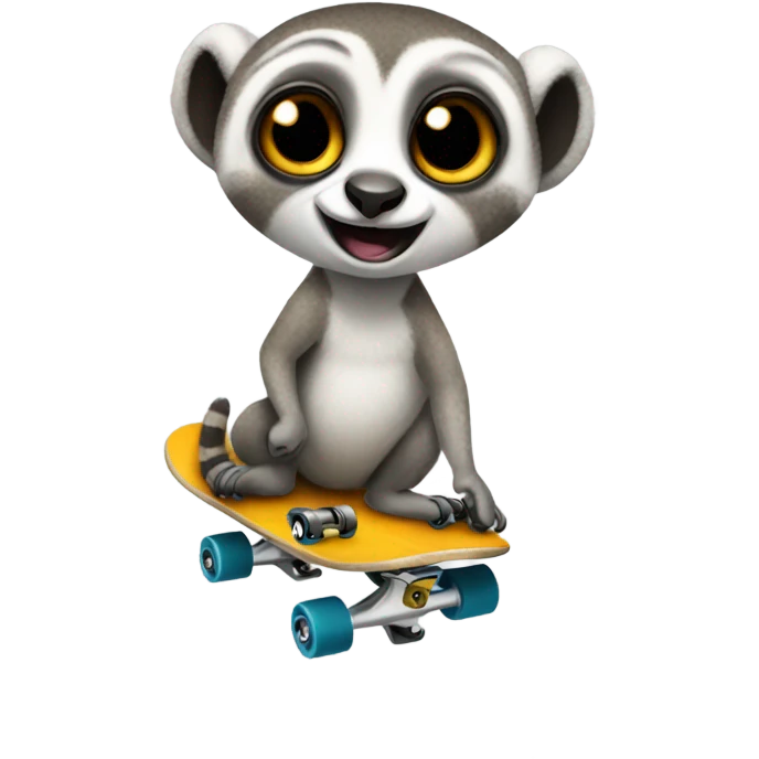 skateboarding lemur emoji