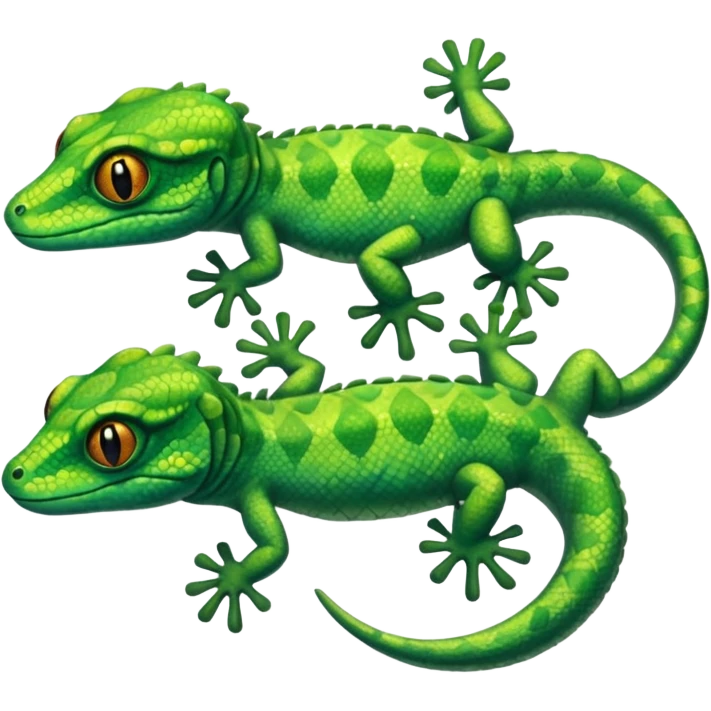 A gekco with ten heads emoji