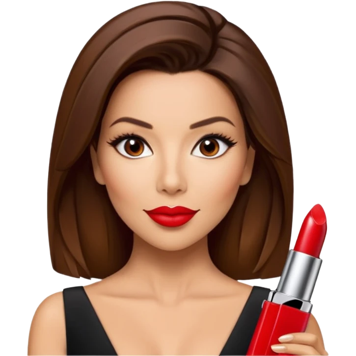 Eva Longoria emoji, red carpet look, bold lipstick, L'Oréal ambassador, sophisticated expression emoji