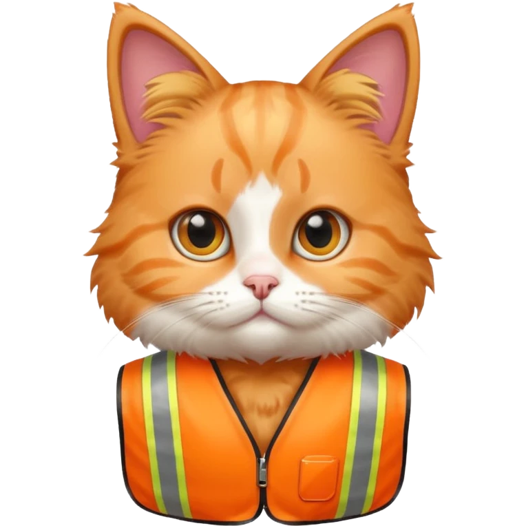 A very cute cat wearing a safety vest emoji