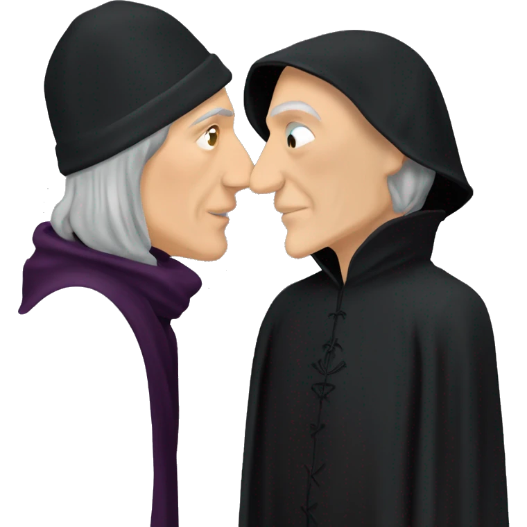 Severus Snape Quirinus Quirrell kissed each other  emoji