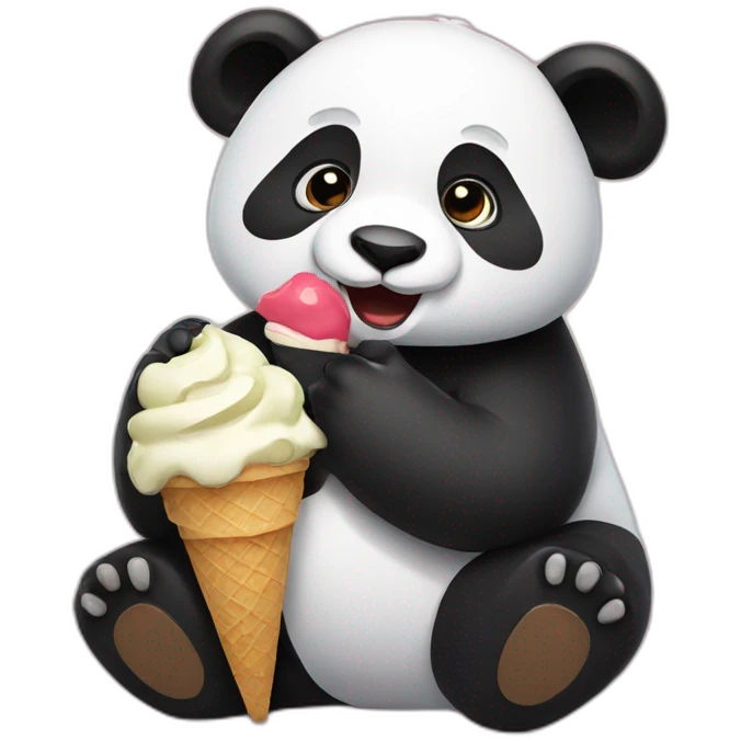 Panda eating ice cream emoji