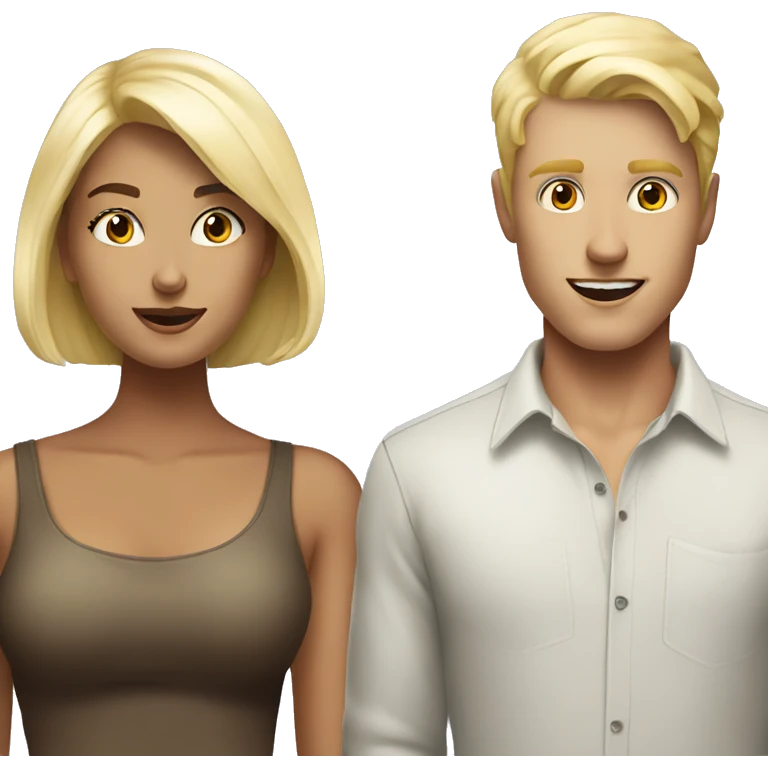 Girl blonde and boydriend blonde smoke emoji