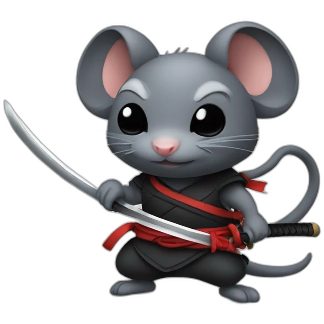 ninja rat with katana emoji