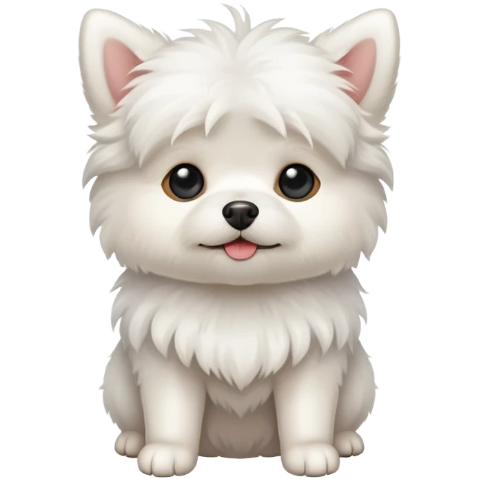 dog white small cute emoji