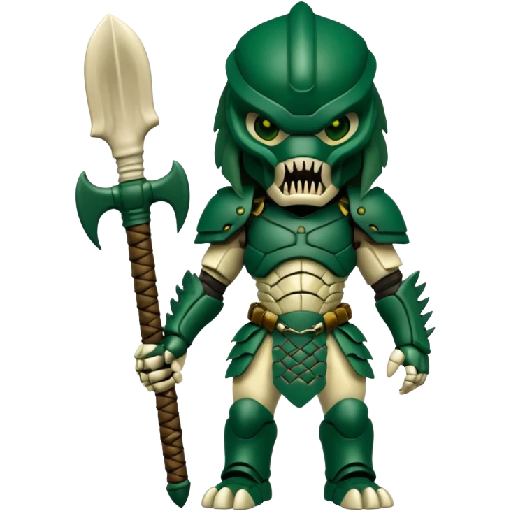 green Predator from movie predator with bone armor emoji