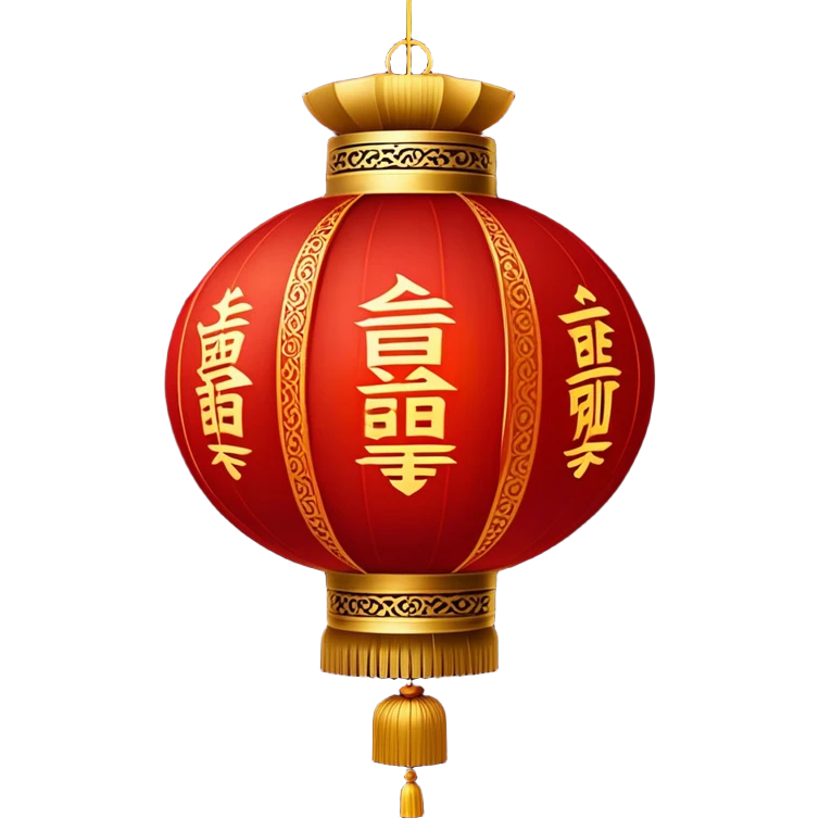 Chinese New Year red lantern – Cinematic Realistic Chinese New Year Red Lantern, depicted as an exquisitely crafted lantern adorned with intricate red and gold patterns, softly glowing against a dark background with subtle calligraphic details, evoking festive warmth and tradition. emoji