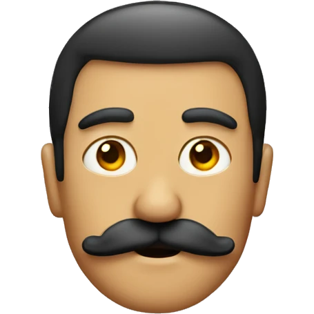 emoji with half trimmed moustache emoji