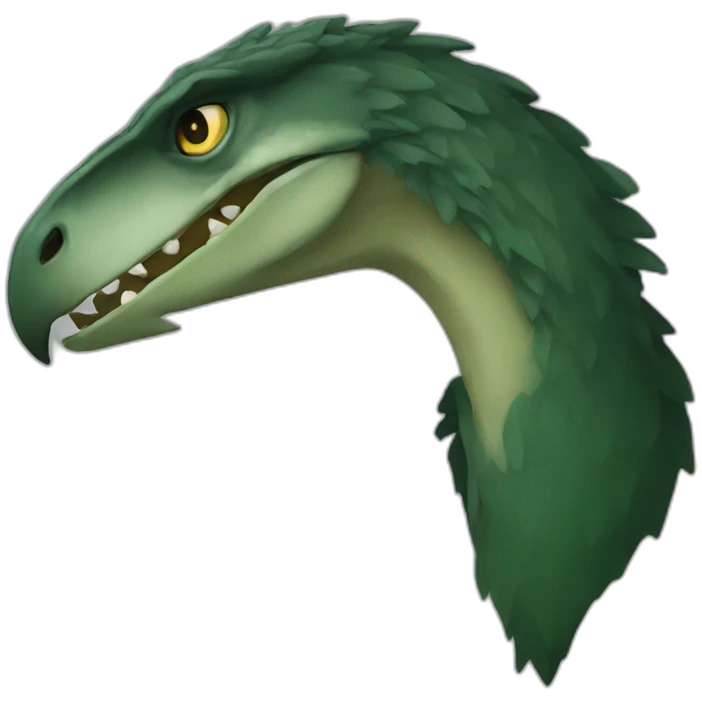 dark green raptor head sleep emoji