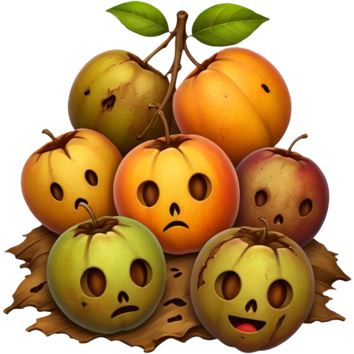 small pile of rotten fruits emoji