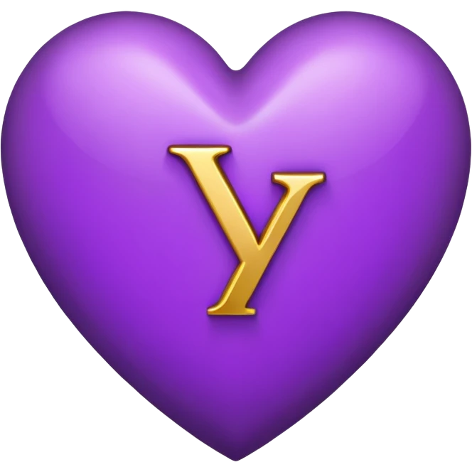 The Letter “y” inside a Purple Heart emoji