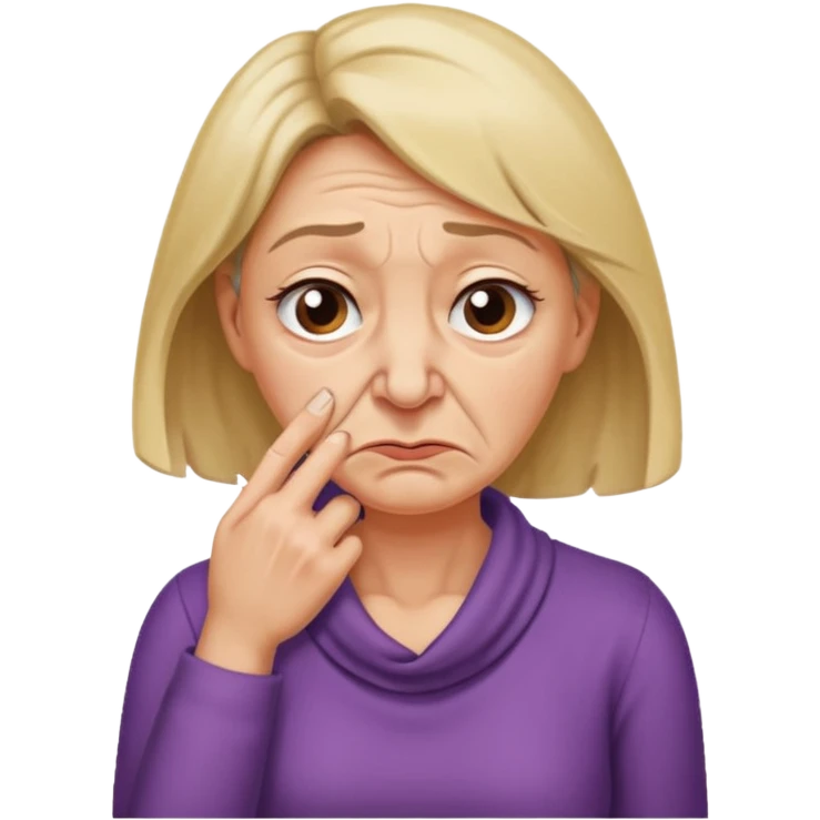 create a woman that is holding her neck because she is smelling something bad emoji