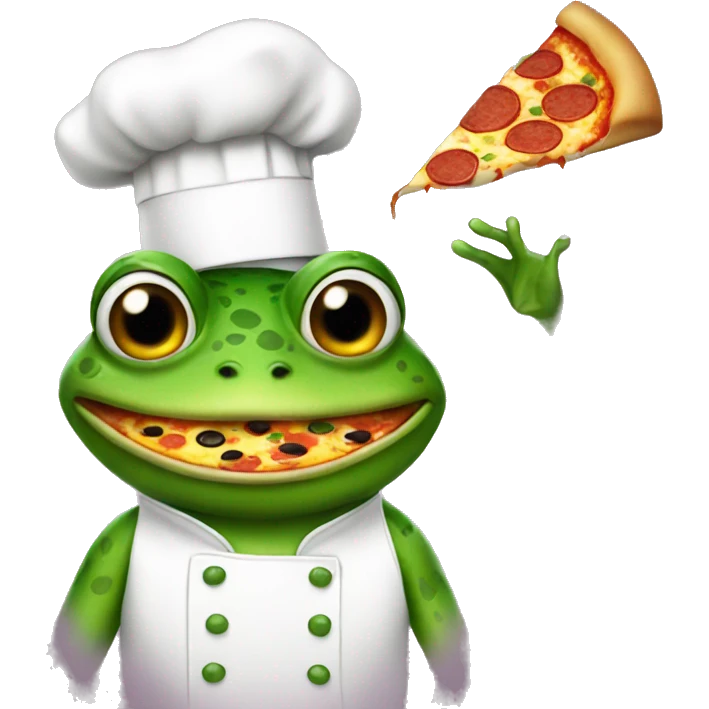 Frog as a pizza chef emoji