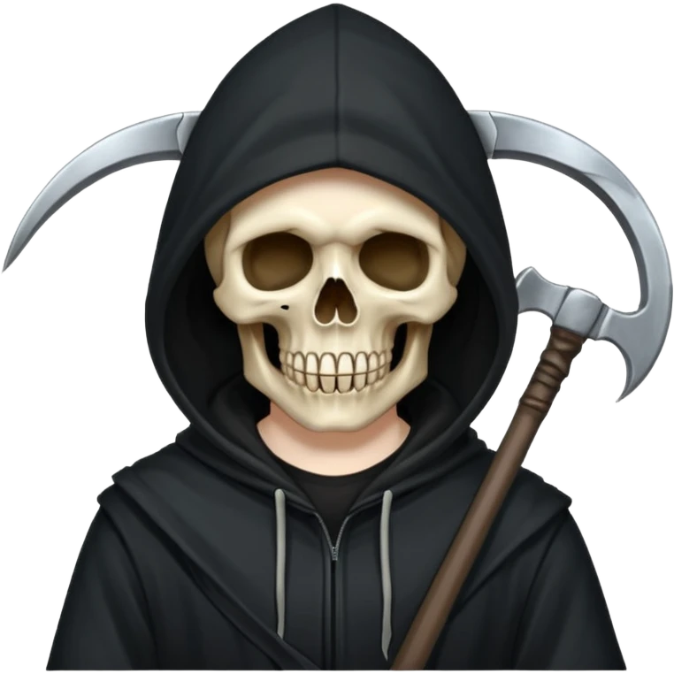 black hood skull scythe emoji