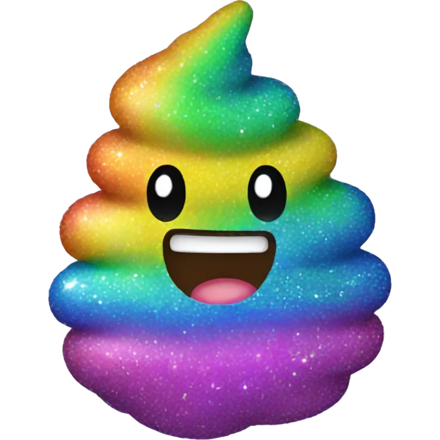 sparkly rainbow poop  emoji