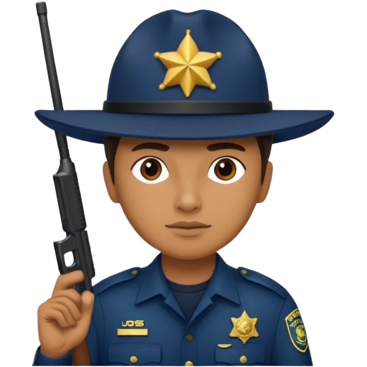 hazme un policia de fronteras con gorro azul oscuro pero sin porra emoji