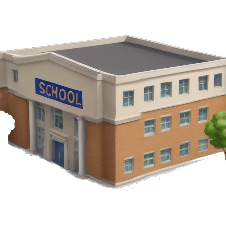 small school with sign that says "school" emoji