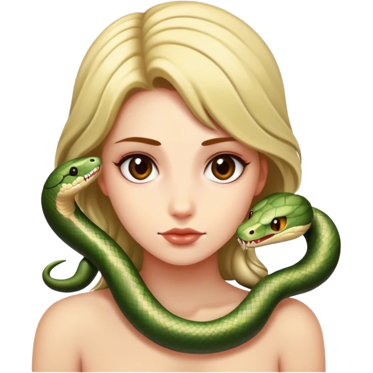 Snake wrapped around a girl emoji