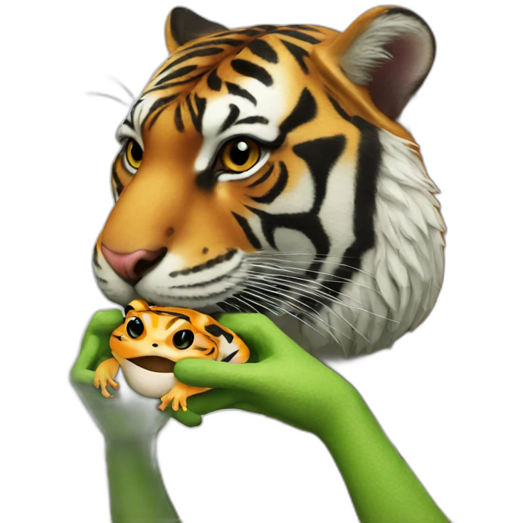 Tiger eating frog emoji