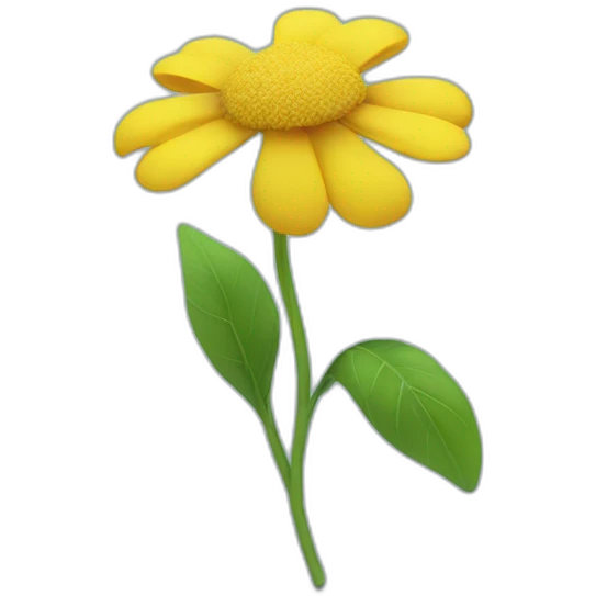 yellow flower head with 3d blue body dancing emoji