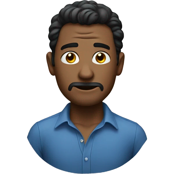 man waering blue unbuttoned shirt emoji