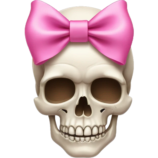 Skull with a pink bow emoji
