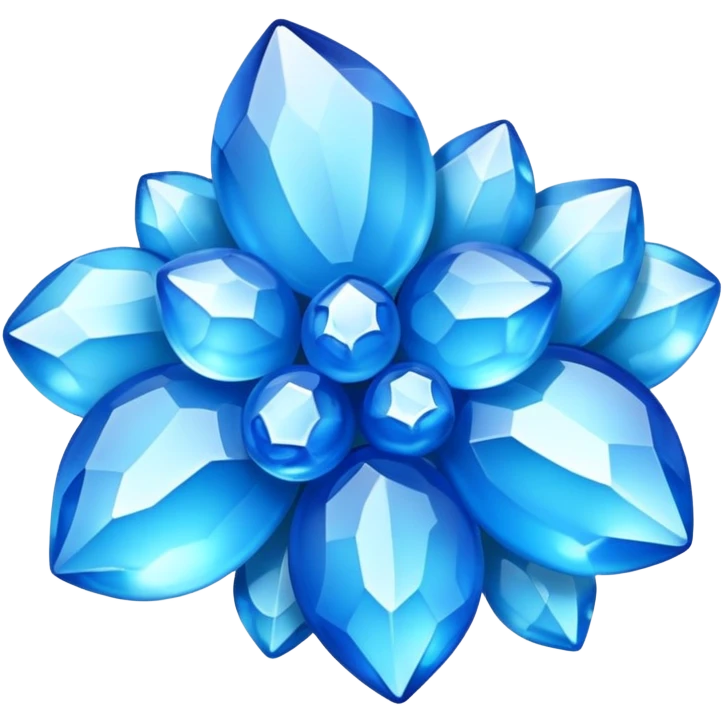 Een blauwe kristalcluster emoji