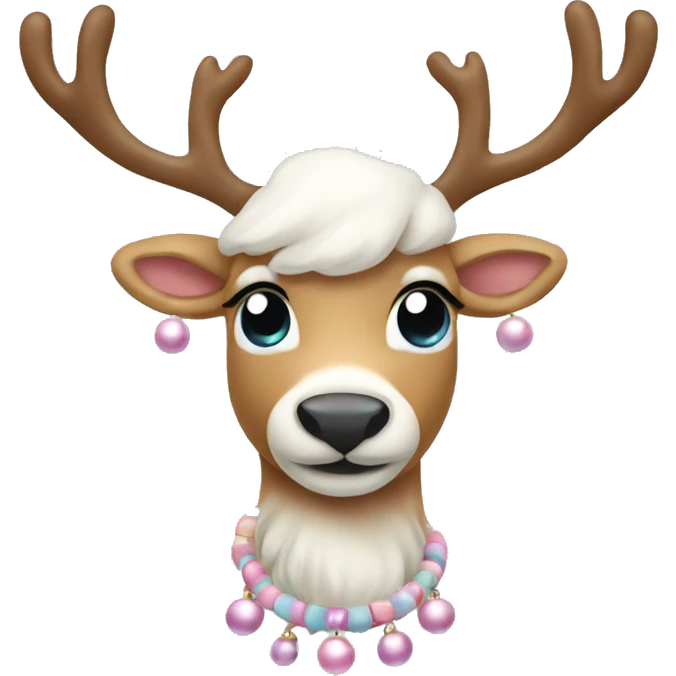 Pastel reindeer with bells emoji