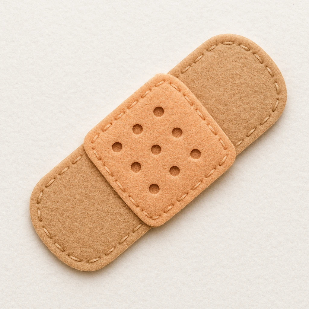 bandage, felt patch style, soft texture emoji