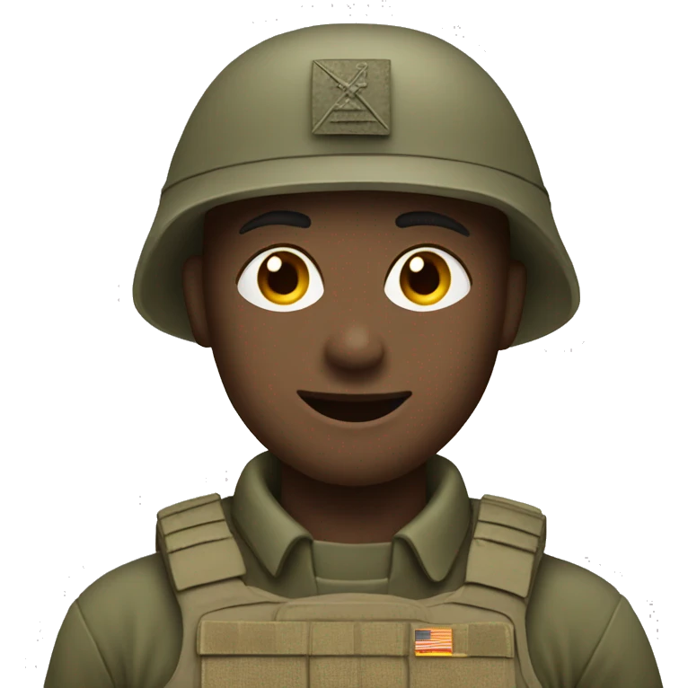Soldier's emoji with greetings emoji