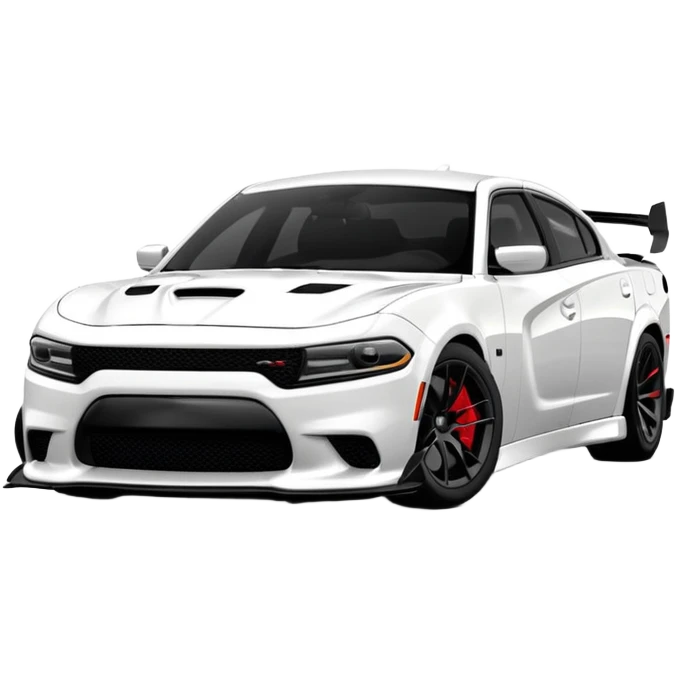 CHARGER DOSH HellCat SRT white and With low suspension body kit 4k, 8k and carbon: spoiler Wheels and hood  emoji